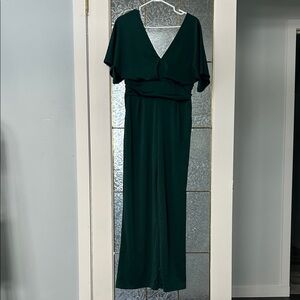 Elegant Green Women's Wide Leg Jumpsuit
